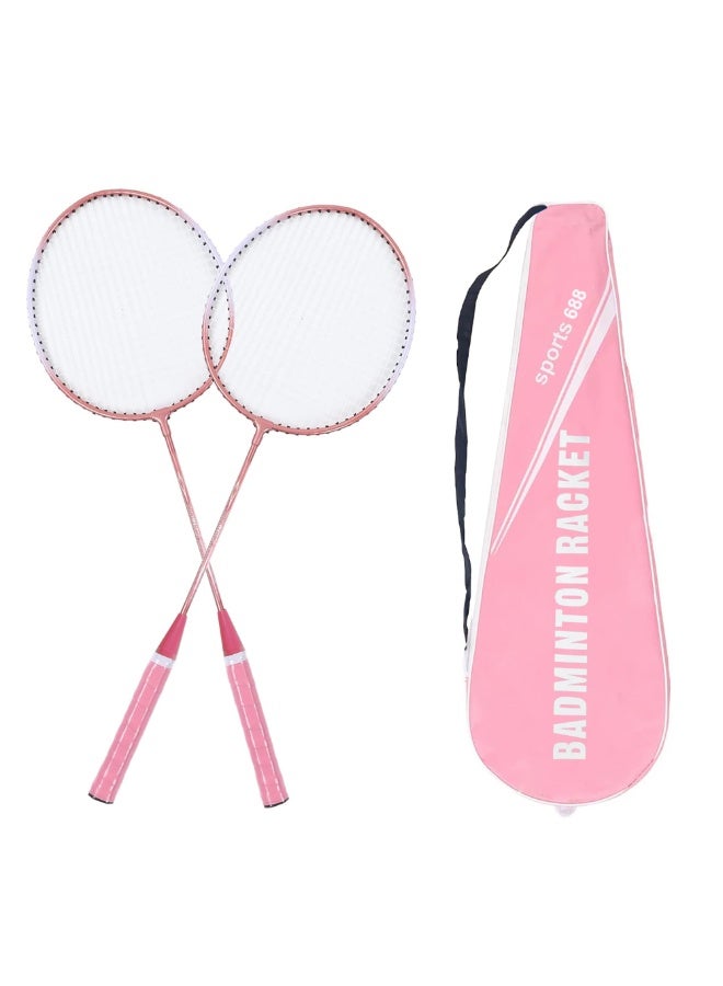 VersaMarts 2-Piece Badminton Racket Set – Professional Lightweight & Durable Design for Superior Power & Precision – Ideal for Competitive Play (Pink) - Image 1